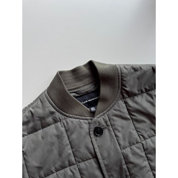 CLUB MONACO Green Quilted Polyester Lightweight Boxy Bomber Jacket, Size XS - Picture 9 of 14